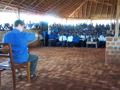 Entertaining the students at Lords Meade Vocational College
