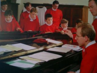 Choristers at rehearsal