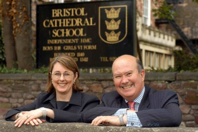 Anne Davey with Steve Parsons, Chairman of Governors