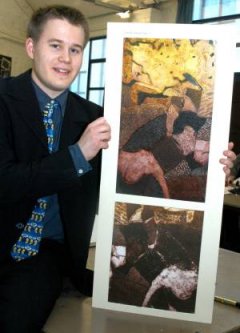 17-year-old Tim Woodward earned a highly commended for his abstract work