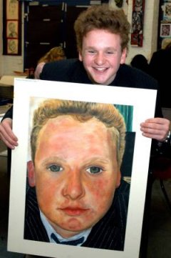 Tom Montgomery, 17, won first prize in the boys competition with his self-portrait